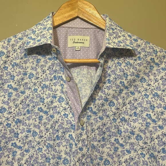 TED BAKER Endurance 100% Cotton Floral Button Down Shirt - Picture 3 of 13
